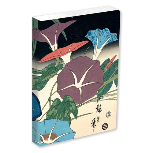 Journal Morning Glories & Cricket, Hiroshige Lined Paperback Blank Lined 144 Page A5 Notebook