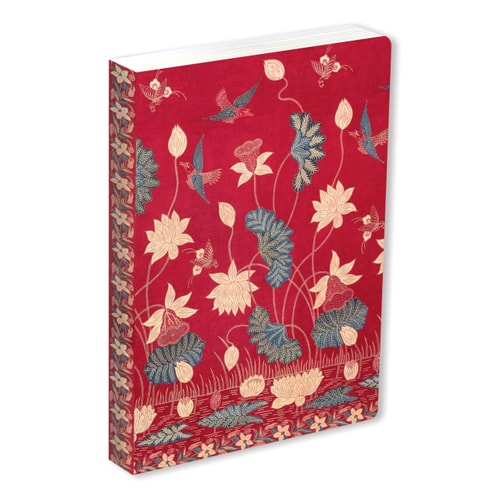 Journal Sarong Buketan with Lotuses, Lined Paperback Blank Lined 144 Page A5 Notebook