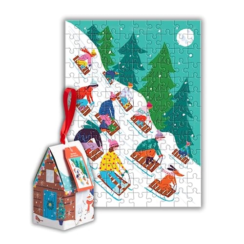Winter Sledding 130 Piece Puzzle Ornament