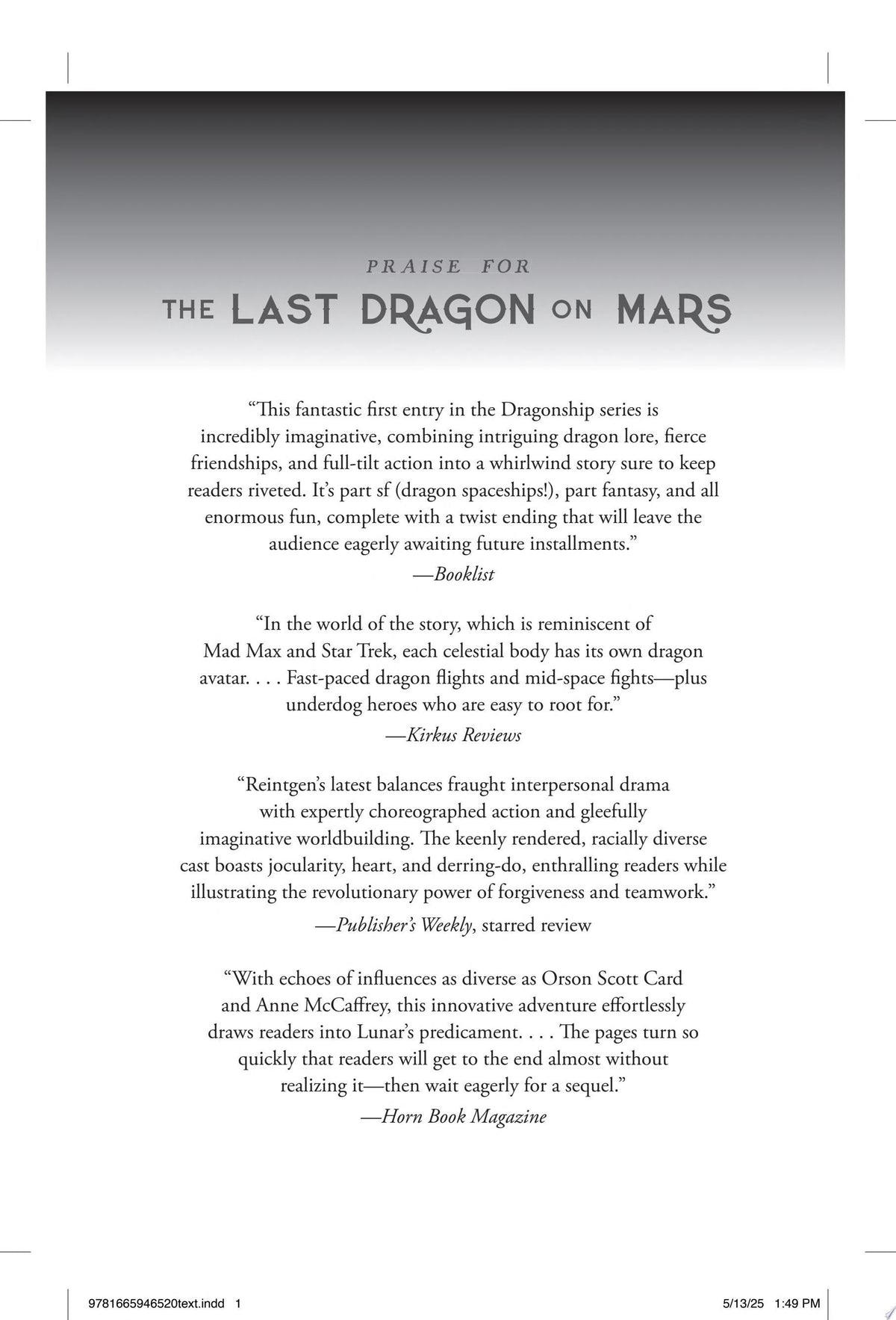 The Last Dragon on Mars