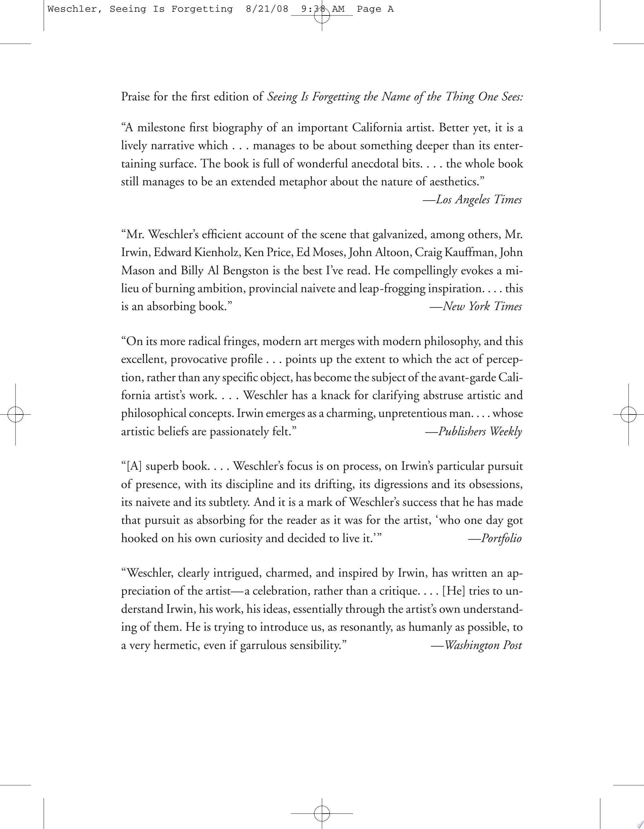 Seeing Is Forgetting the Name of the Thing One Sees Expanded Edition