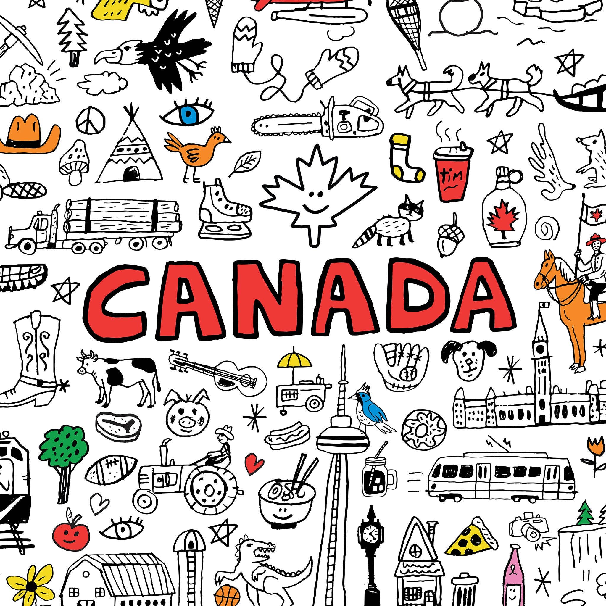 TOP CANADA, GIANT COLOURING POSTER — by Francis Léveillée