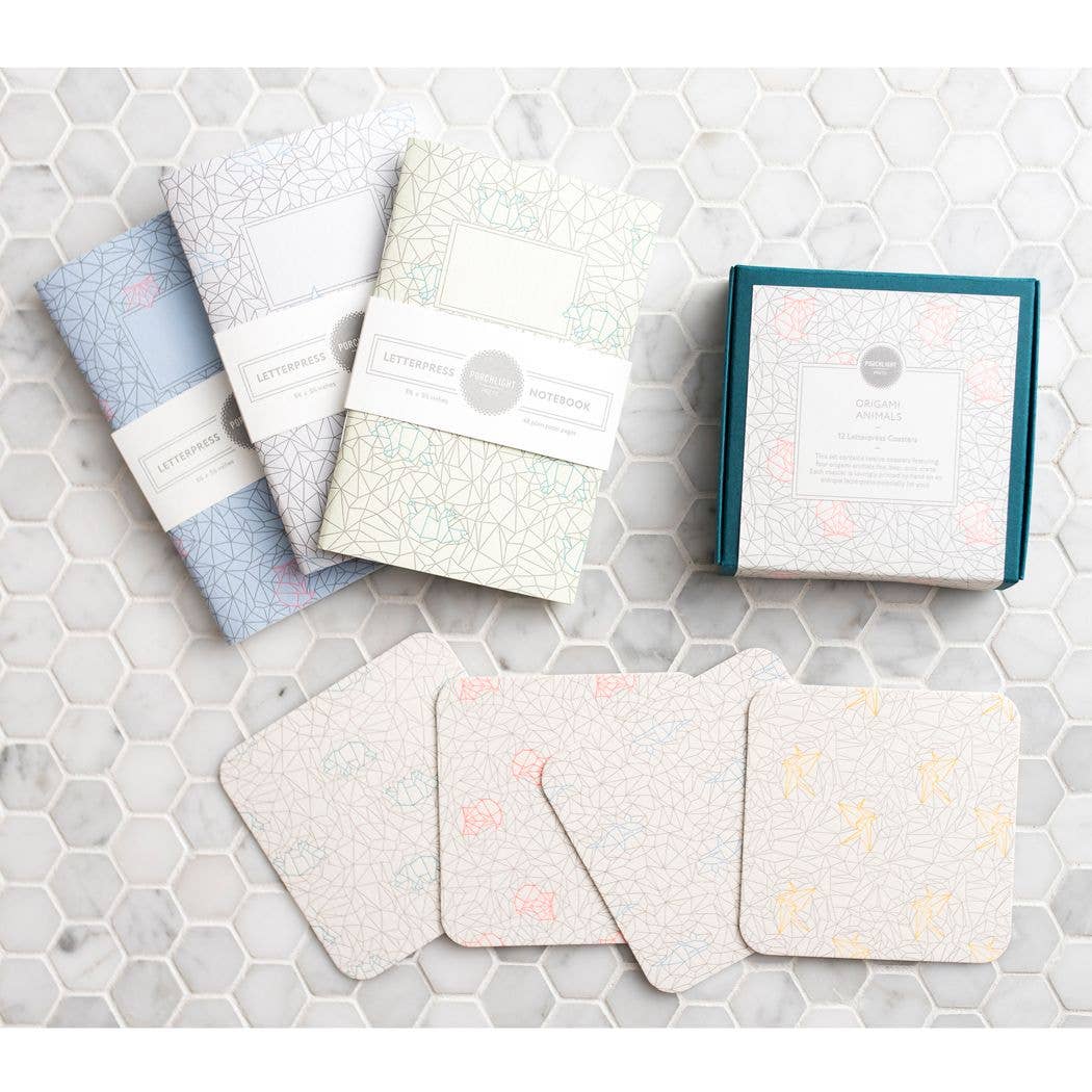 Origami Bear Pocket Letterpress Notebook
