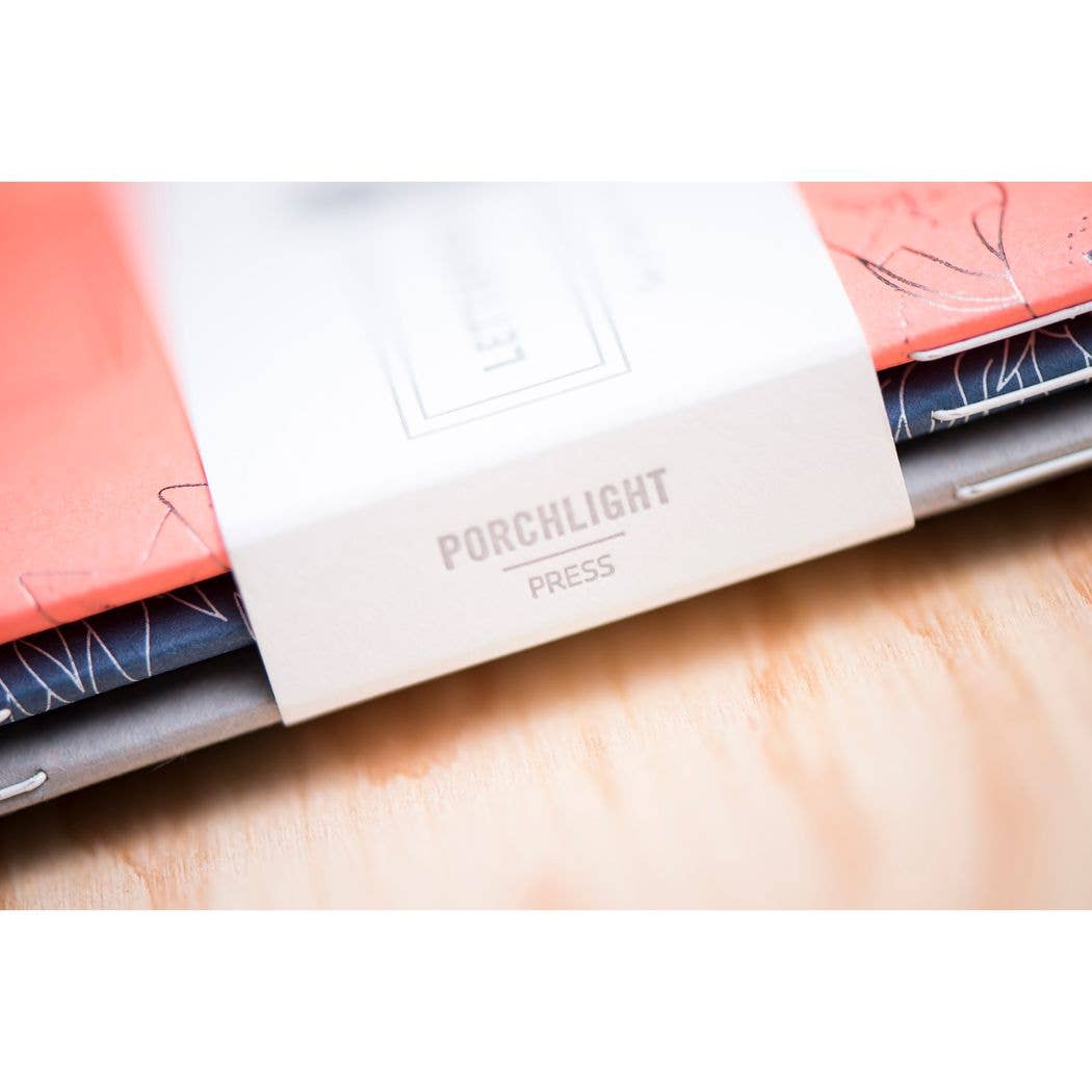 Set of 3 Pocket Letterpress Notebooks - Aquatic Series