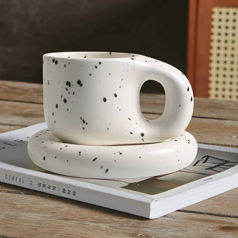Ceramic Pastel Mug & Saucer Set