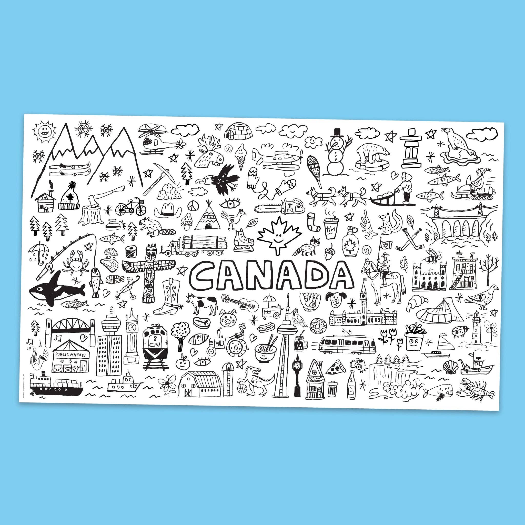 TOP CANADA, GIANT COLOURING POSTER — by Francis Léveillée