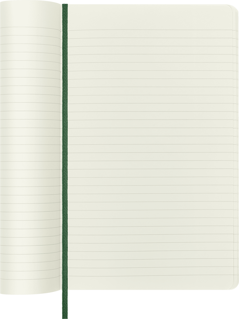 Moleskine Notebook, Large, Ruled, Myrtle Green, Soft Cover (5 x 8.25)