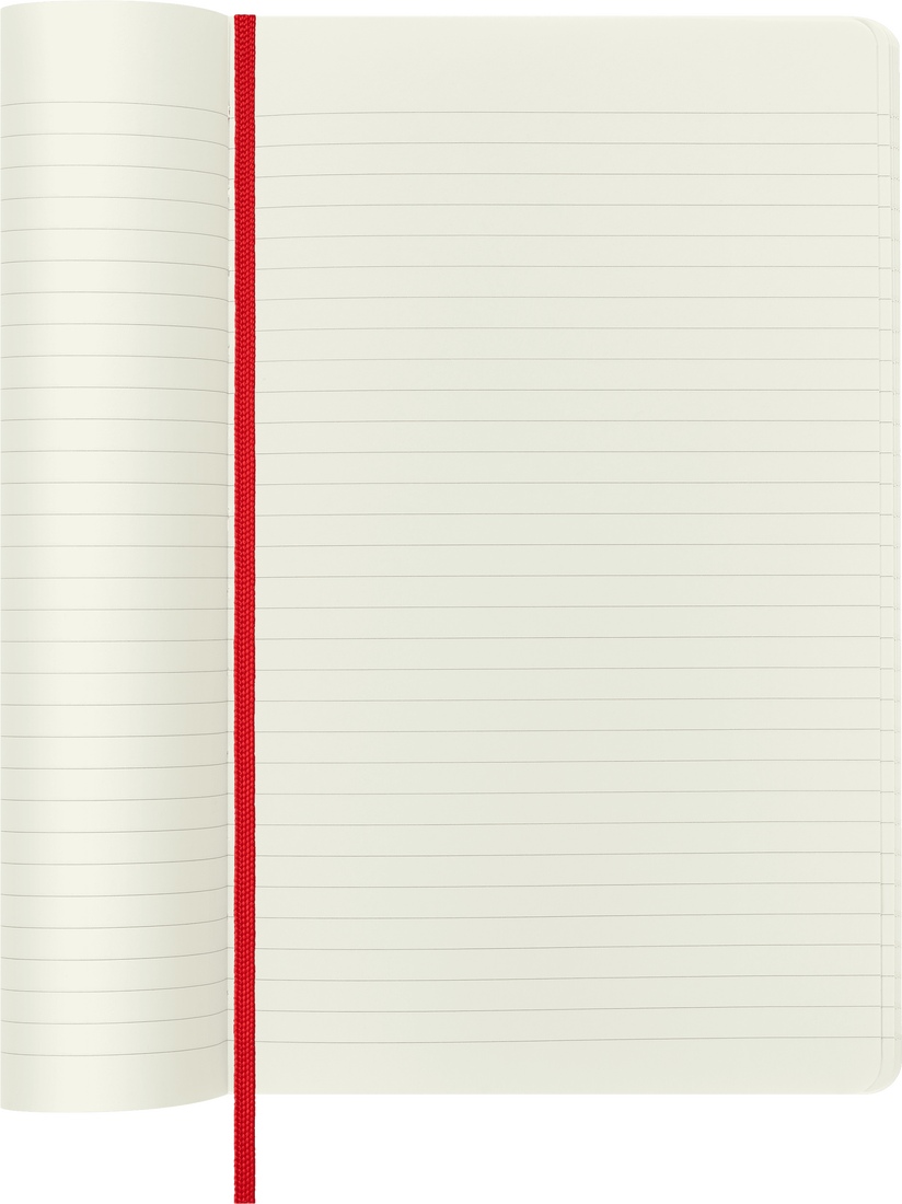 Moleskine Classic Notebook, Large, Ruled, Scarlet Red, Soft Cover (5 x 8.25)