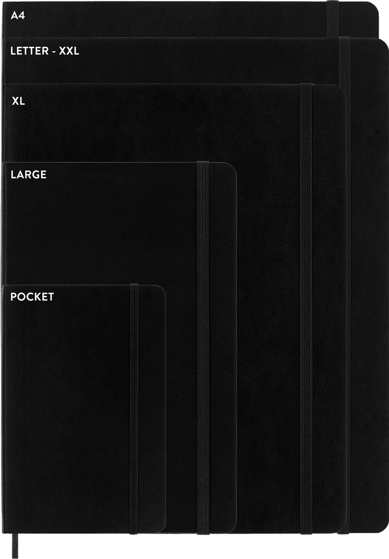 Moleskine Classic Notebook, Large, Plain, Black, Soft Cover (5 x 8.25)